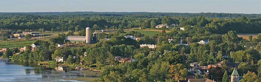 aerial landscape at water's edge